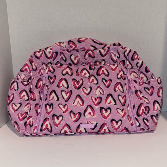 Vera‎ Bradley Baby Bag Diaper Hearts Iced Pink Changing Pad - Picture 1 of 16